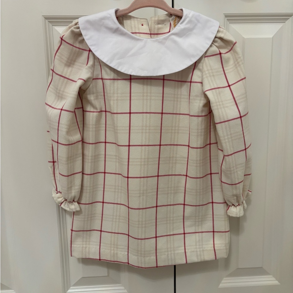 The Beaufort Bonnet Company Cream and Red Plaid Dress